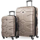 HAUPTSTADTKOFFER - X-Kölln - 2er Koffer-Set Trolley-Set Rollkoffer Reisekoffer, TSA, (S & L), Gold matt