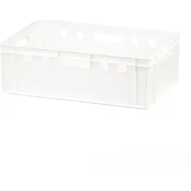 Logiplast 7 Stück E2-Kasten weiß + 1 Transportroller mit vier Lenkrollen grau