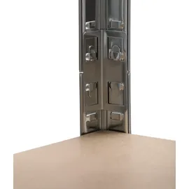 SCHULTE Regalwelt Schwerlastregal Stahl 180 cm x 90 cm x 45 cm silber