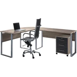 BMG-Möbel Büro Office Edition Set 0 Sonoma/ Eiche/Anthrazit, 2-tlg