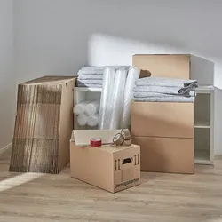 Umzugskomplettpaket 200 m2 Wohnung oder Haus (150 x Umzugskarton 7 x Luftpolsterfolie 4 x Klebeband 10 x Tellerpapier 8 x Möbeldecke) Set BB-Verpackun