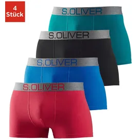 s.Oliver Bodywear Boxer blau / petrol / rot / schwarz S 4er Pack