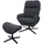 Mendler Relaxsessel HWC-L12 Stoff/Textil 72 x 101 x 72 cm dunkelgrau mit Hocker