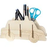 buttinette Holzbausatz Stiftehalter Polizeiauto 23 x 13 cm Bastelset