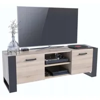 Matkam Möbel Fernsehkommode, Sonoma Eiche, 150x50x43.6 cm, Wohnzimmer, Wohnwände,