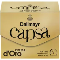 Dallmayr Capsa Crema d'Oro, Nespresso Kompatibel Kapsel, Kaffeekapsel, Röstkaffee, Kaffee, 10 Kapseln, 56 g