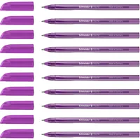 Schneider 102208 Vizz Kugelschreiber (für leichtes und schnelles Schreiben, Schaft in Schreibfarbe, Strichbreite M) 10 Stück, Violett