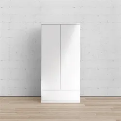 Kleiderschrank INOSIGN "Naia, Drehtürenschrank, Aufbewahrung Kasten Schrank Stauraum", weiß, B:98,9cm H:200,6cm T:50cm, Spanplatte, Schränke, 2 Türen, Kleiderstange, 4 Fächer, Breite 99 cm, Höhe 200 cm