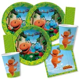 68-teiliges Party-Set - Der kleine Drache Kokosnuss - Teller Becher Servietten Trinkhalme für 8 Kinder