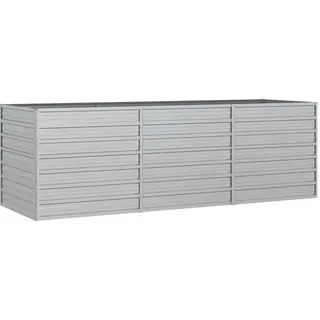 vidaXL Garten-Hochbeet verzinkter Stahl 240 x 80 x 77 cm Silbern