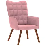 vidaXL Relaxsessel Rosa Samt 80 x 100 x 90 cm Rosa