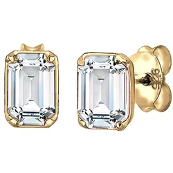 Elli Ohrringe Rechteck Kristalle Geo Style 925er Silber vergoldet OneSize Damen 