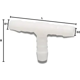KLASEBO® Schlauchverbinder Kunststoff T-stück 6 mm