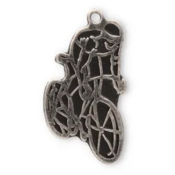 Motivmedaille Radfahrer silberfarben