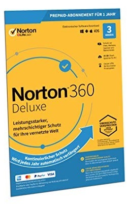 Symantec Norton 360 Deluxe inkl. 25 GB, 3 Geräte - 1 Jahr, Download