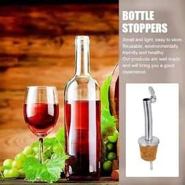 layba Ausgießer für Flaschen, aus Korken mit Verschlusskappe - 5er Set