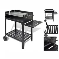 VidaXL BBQ Grill Säulengrill Standgrill Kohlegrill Barbeque mit 2