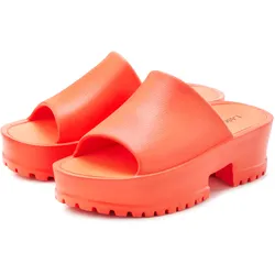 Pantolette LASCANA, Damen, Gr. 36, orange, Obermaterial: 100% Synthetik. Futter: 100% Synthetik. Decksohle: 100% Synthetik. Laufsohle: 100% Synthetik, unifarben, casual, Schuhe, Mule, Sandale, offener Schuh mit Plateausohle