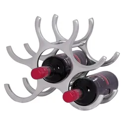 KADIMA DESIGN Platzsparendes Aluminium Weinregal für 6 Flaschen, 24x29x14cm, Elegantes Design