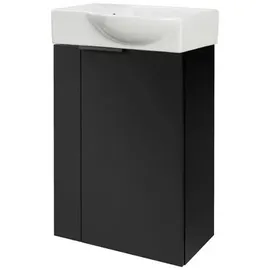 Fackelmann Waschbeckenunterschrank 44 x 60 x 24,3 cm Schwarz Matt