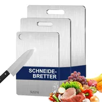 lxyyds Titan Schneidebrett-Set Edelstahl 3-tlg. 34 x 23 cm Weiß