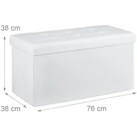 Relaxdays Sitzwürfel mit Stauraum 38 x 76 x 38 cm Weiß
