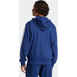 adidas Kapuzensweatshirt ADIDAS SPORTSWEAR "M 3S FT FZ HD", Herren, Gr. XXL, blau (dunkelblau, weiß), Obermaterial: 55% Baumwolle, 36% Polyester, 9% Viskose, normal, Rundhals, Sweatshirts