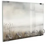 DEQORI Schlüsselbrett 'Zartes Uferrauschen', (1 St), Schlüsselhalter Schlüssel Haken Schlüsselboard modern Schlüsselleiste grau