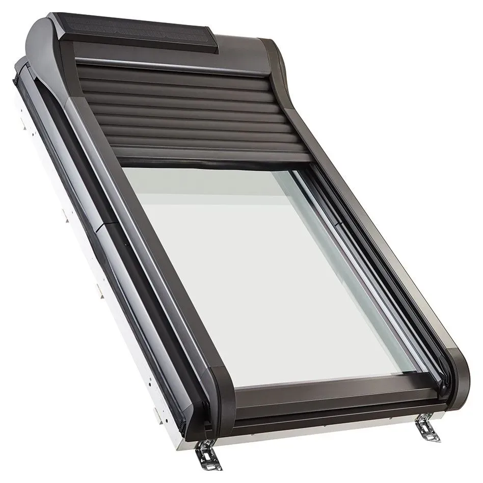 Wellker Komplett-Set Dachfenster R49 3-fach Verglasung mit Rollladen, made by Roto, 74x140 cm (7/14)