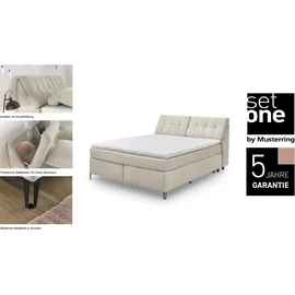 Set One by Musterring Boxspringbett Fairfield 140 x 200 cm Stoff Ice Blue