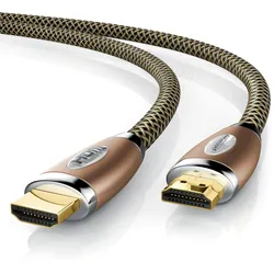 Primewire 8k HDMI-Kabel 2.1, 4k Ultra HD 2160p, 3D, Nylonummantelung, Vollmetall Stecker, HDMI Typ A - 0,5m