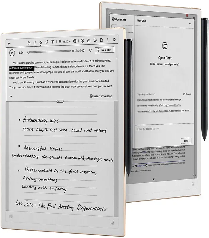 iFLYTEK AINOTE 2, 10,65" E-Ink Tablet, AI-Notizblock mit ChatGPT-5, ultradünnes 4,2 mm digitales Notizbuch mit Sprach-zu-Text, 16-Sprachen-Transkription, Handschrift-zu-Text, ideal für Arbeit & Studium.