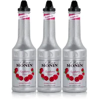 Monin Fruchtpüree Mix Raspberry Himbeere 1L Cocktails Milchshakes (3er Pack)