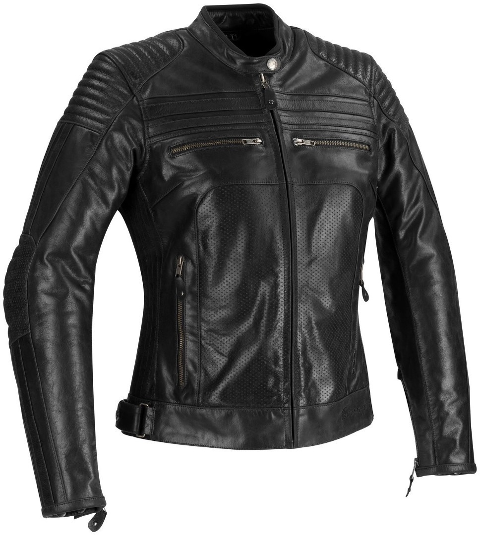 Bering Morton Damen Motorrad Lederjacke, schwarz, Größe 40