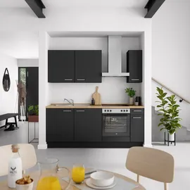 Nobilia Küchenzeile Touch I 210 cm schwarz