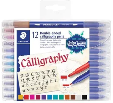 Double-ended calligr. pens 12pcs