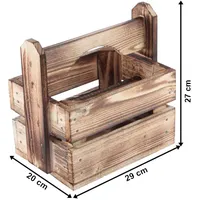 Flaschenträger geflammt Holz Kiste für 6 Flaschen Holzkiste