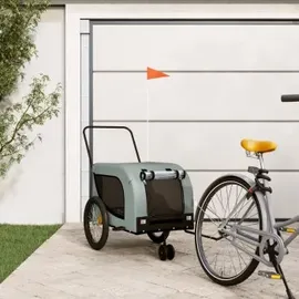 vidaXL Fahrradhundeanhänger grau/schwarz