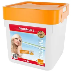 Chlortabs 20g, 5Kg, schnell löslich, Poolpflege, Chlor Wasserpflege