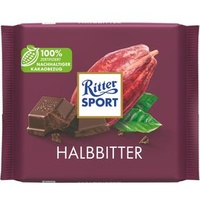 Ritter-Sport Tafelschokolade Halbbitter 50%, 100g