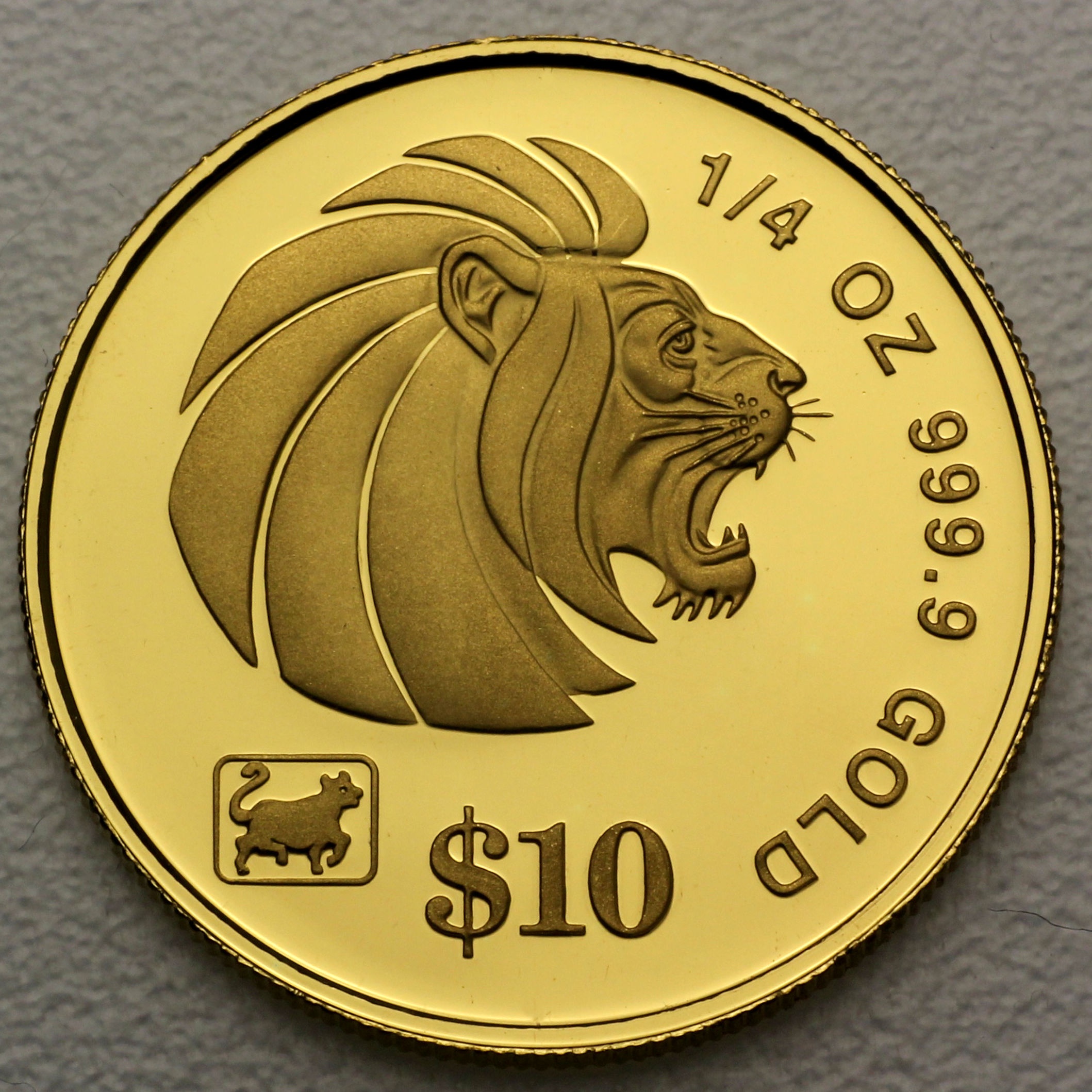 Goldmünze 1/4oz Lion (Singapur)