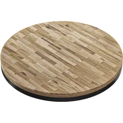 MASSIV-STEEL | Bistro Massiv Tischplatte | Ø80cm | Eiche