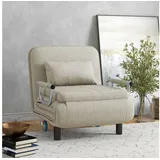 Homcom Schlafsessel 3 in 1 Grau 72 x 83 x 78 cm mit Kissen/Rollen