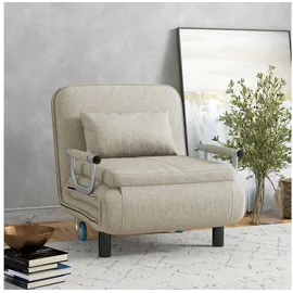 Homcom Schlafsessel 3 in 1 Grau 72 x 83 x 78 cm mit Kissen/Rollen