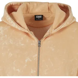 URBAN CLASSICS Ladies Short Oversized Towel Washed Zip Hoody - Orange