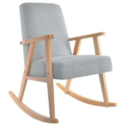 Schaukelstuhl DKD Home Decor Himmelsblau natürlich Holz Buche Holz MDF 81 x 58 x 90 cm