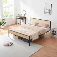 [en.casa] Metallbett Linköping 160 x 200 cm mit rechteckigem