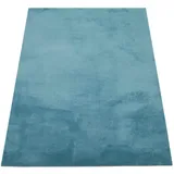 KADIMA DESIGN Teppich Kurzflor waschbar Unifarben Wohnzimmer schmutzabweisend Türkis Rechteckig 160x220 100% Polyester Florhöhe: 10 mm pflegeleicht