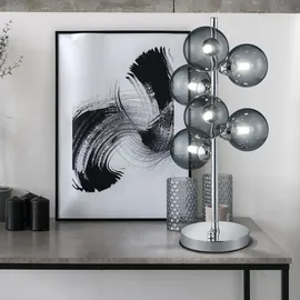 ETC Shop Tischlampe Rauchglas 6 St.