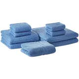 Beliani Areora Handtuchset 9-tlg. blau
